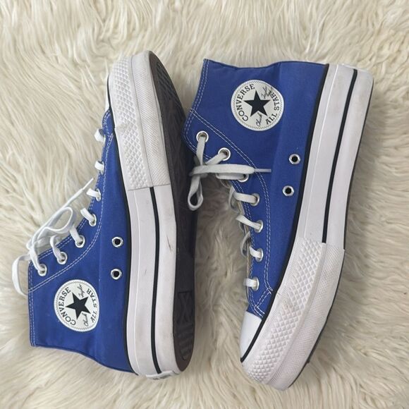 Converse All Star Chuck Taylor Blue and White High-Top Sneakers Size8 - Picture 2 of 11